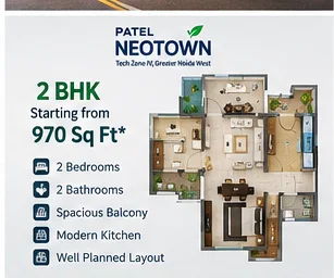 Patel Neotown 2 BHK 970 sq ft home, Greater Noida West