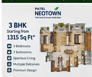 Patel Neotown 3 BHK home layout, Greater Noida West